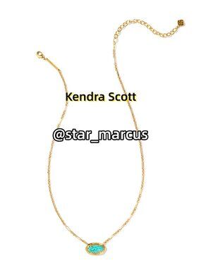Kendra Scott x Elisa Vintage Gold Etch Frame Short Pendant